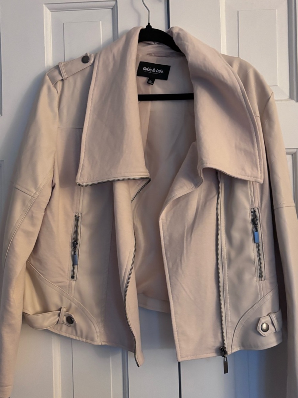 Women's Cream Moto Jacket, size L